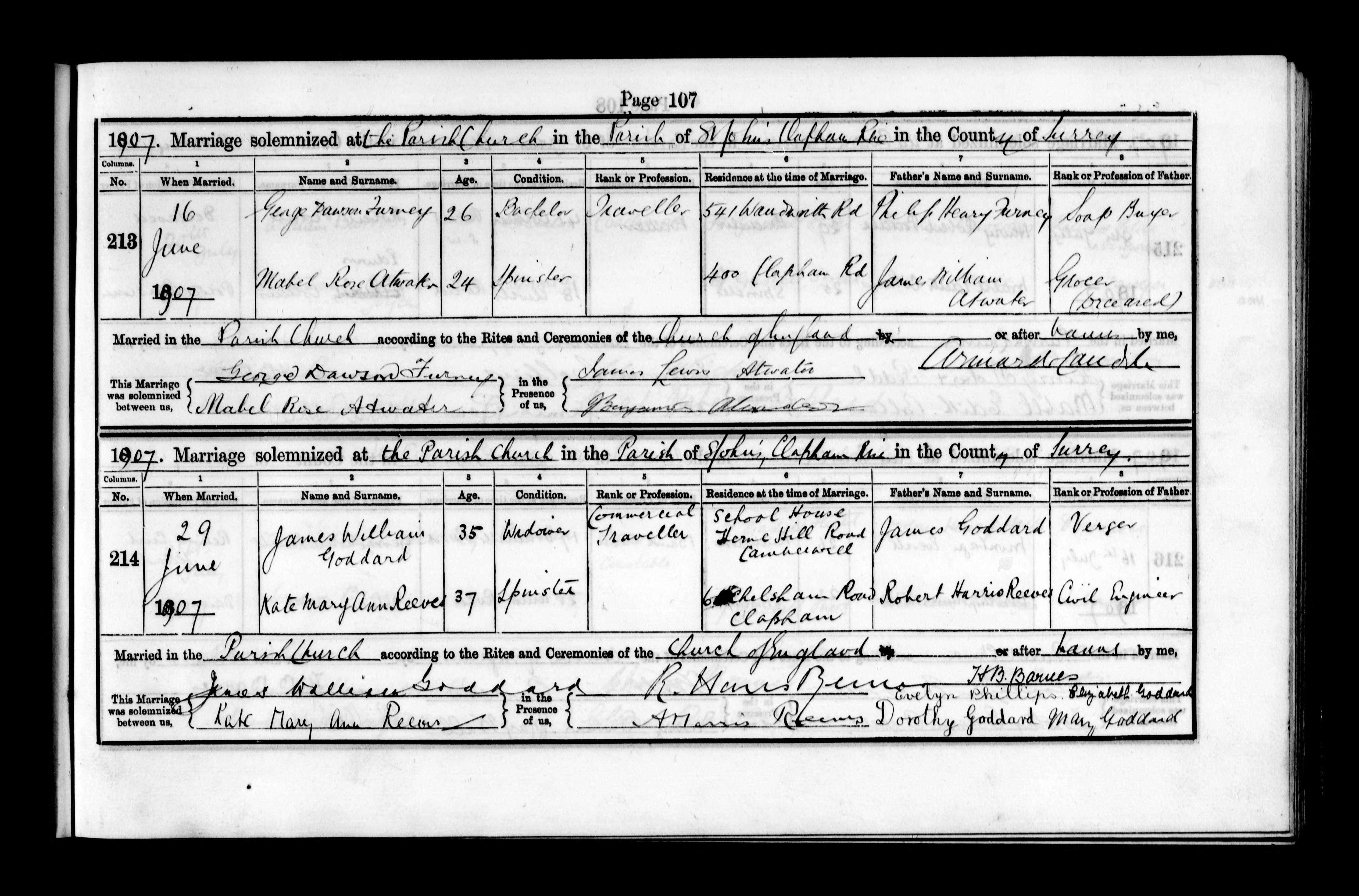 FURNEY-George-Dawson-1908-Marriage-Record