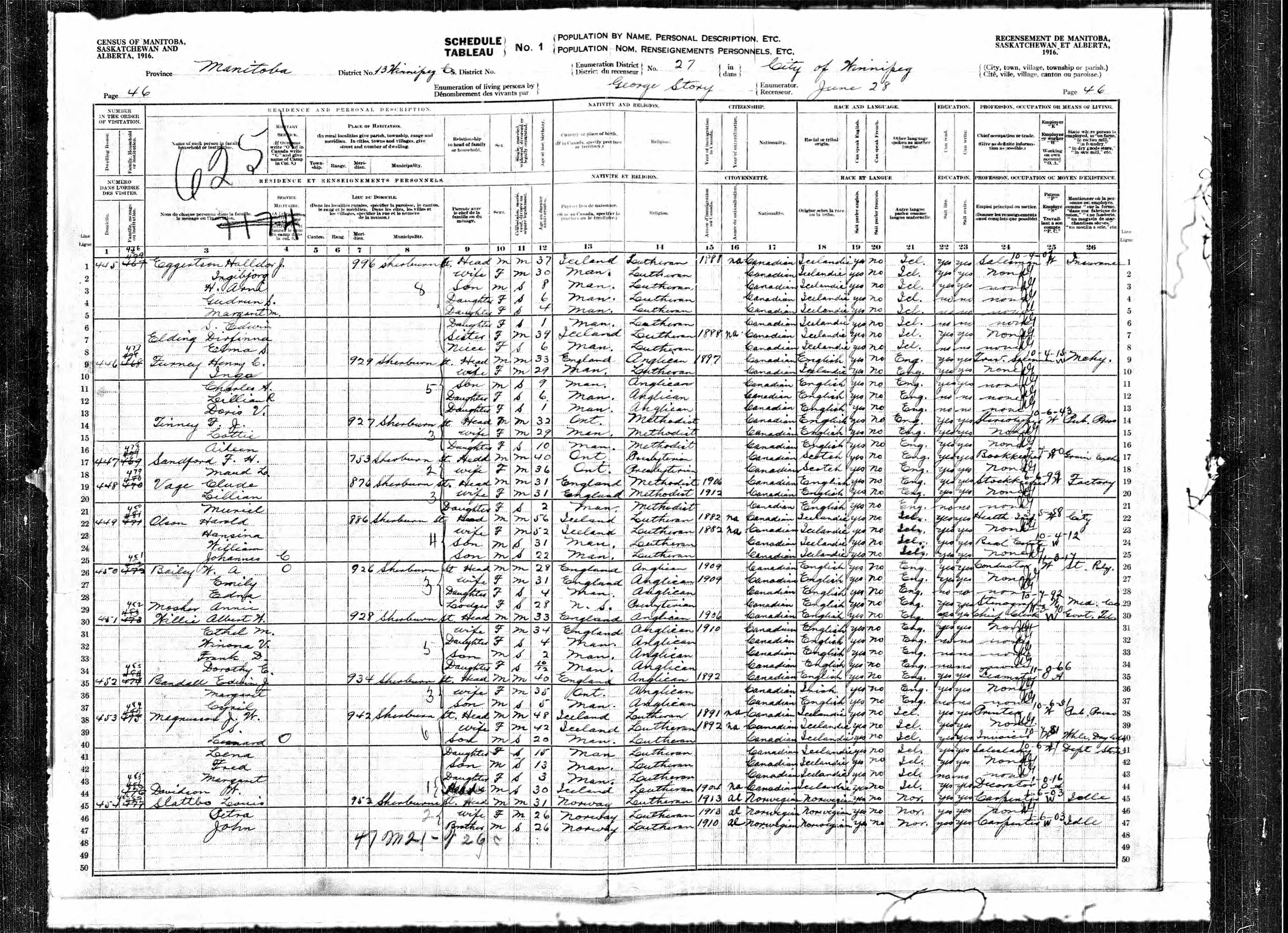 FURNEY-Henry-Charles-1916-Census