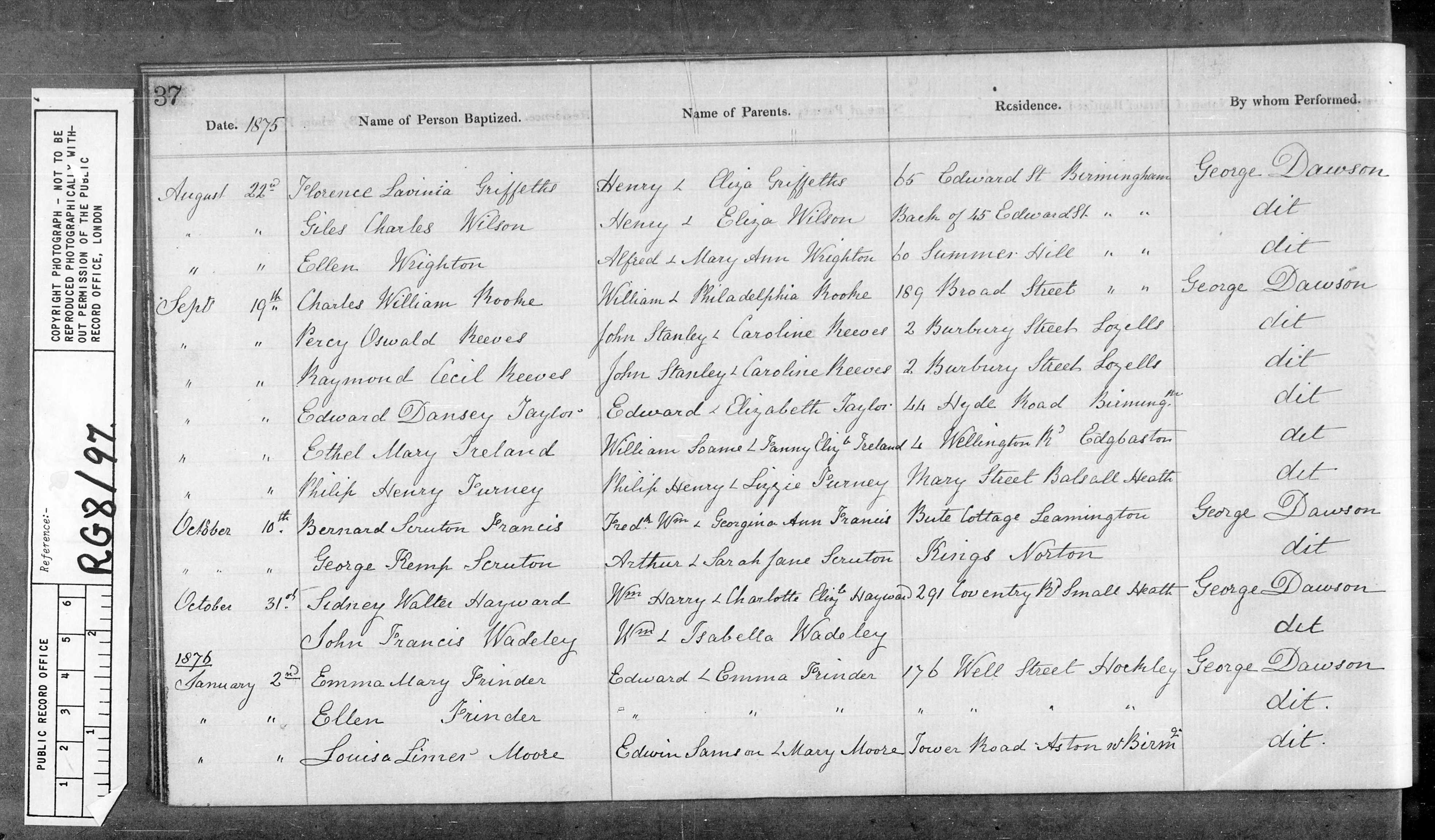 FURNEY-Philip-Henry-1875-Baptism-Index