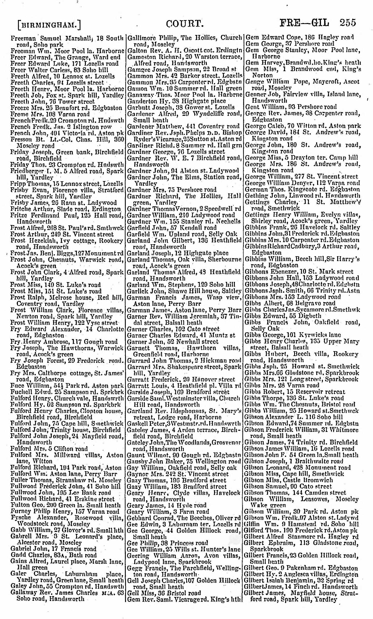 FURNEY-Philip-Henry-1882-Kellys-Directory-Of-Birmingham