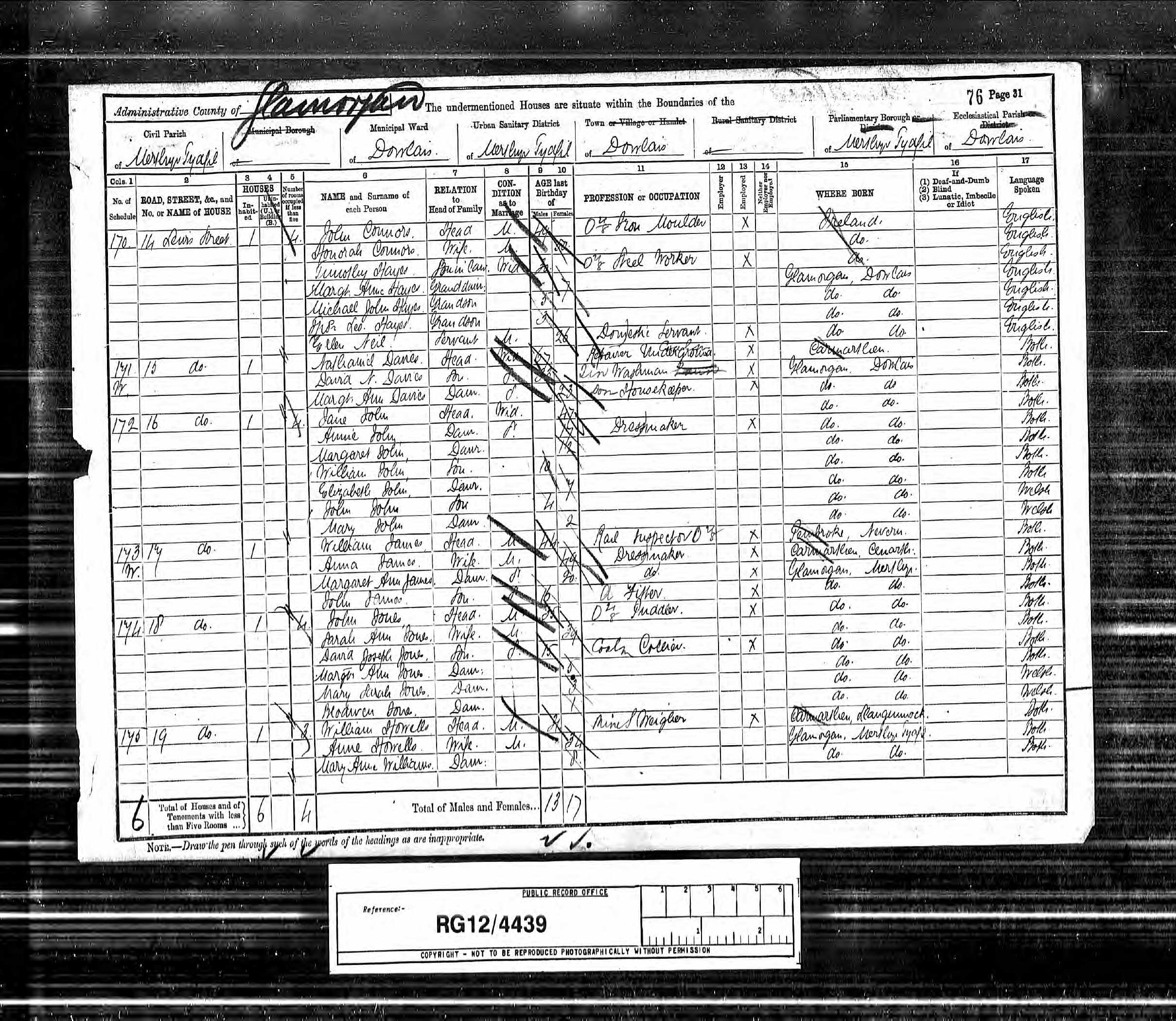 HOWELLS-William-1891-Census
