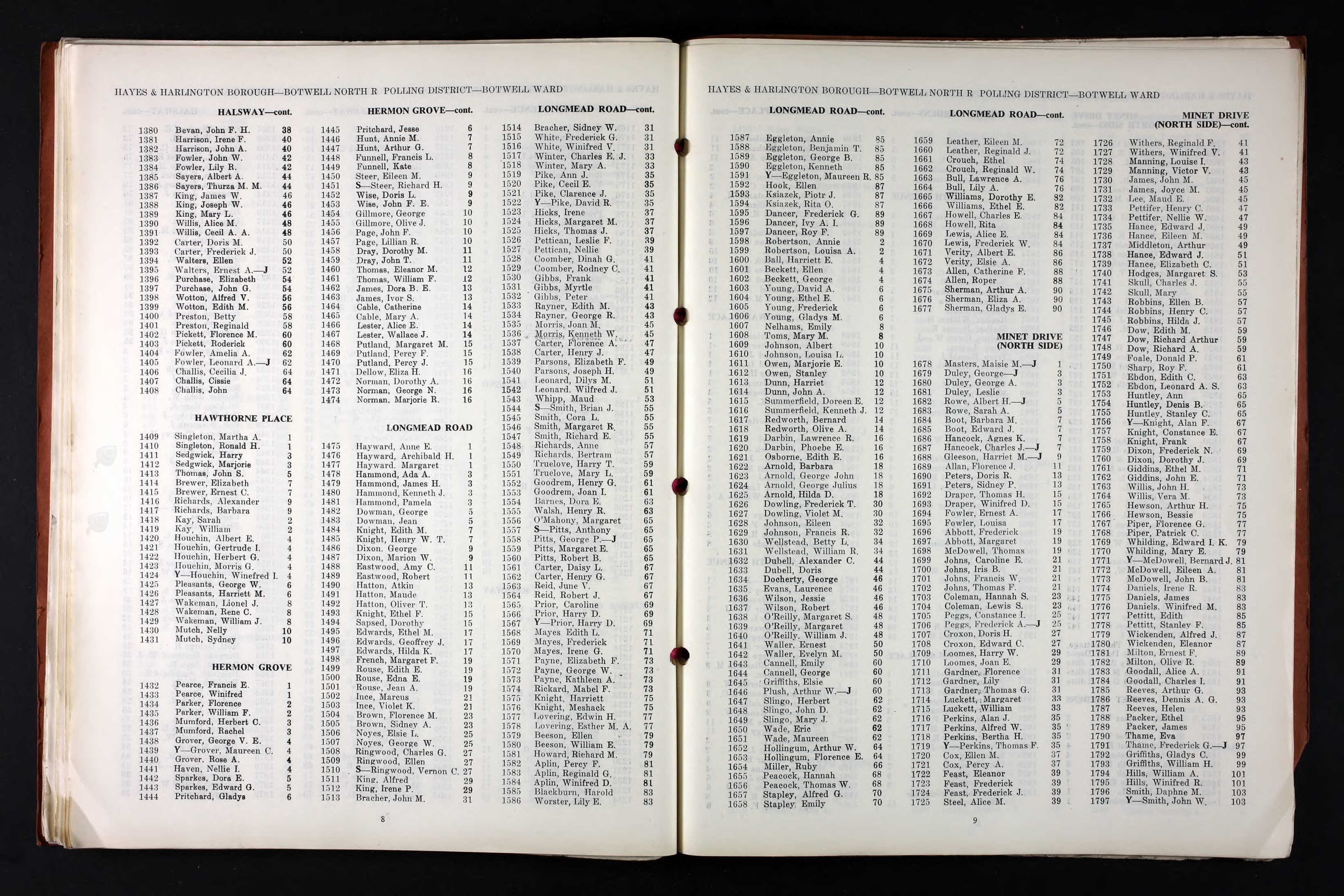 MUMFORD-Herbert-C-1957-Electoral-Register