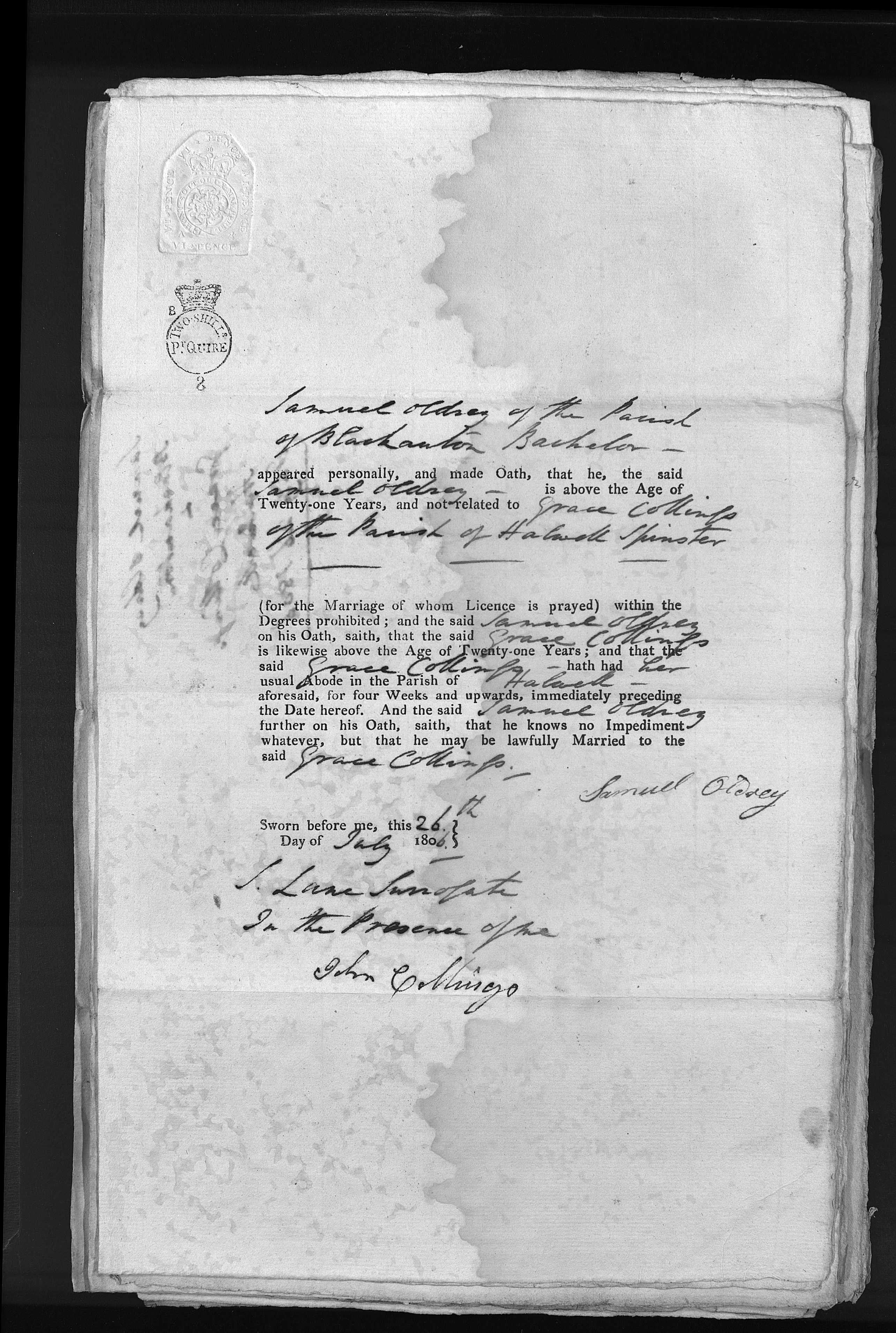 OLDREY-Samuel-1806-Marriage-Bond