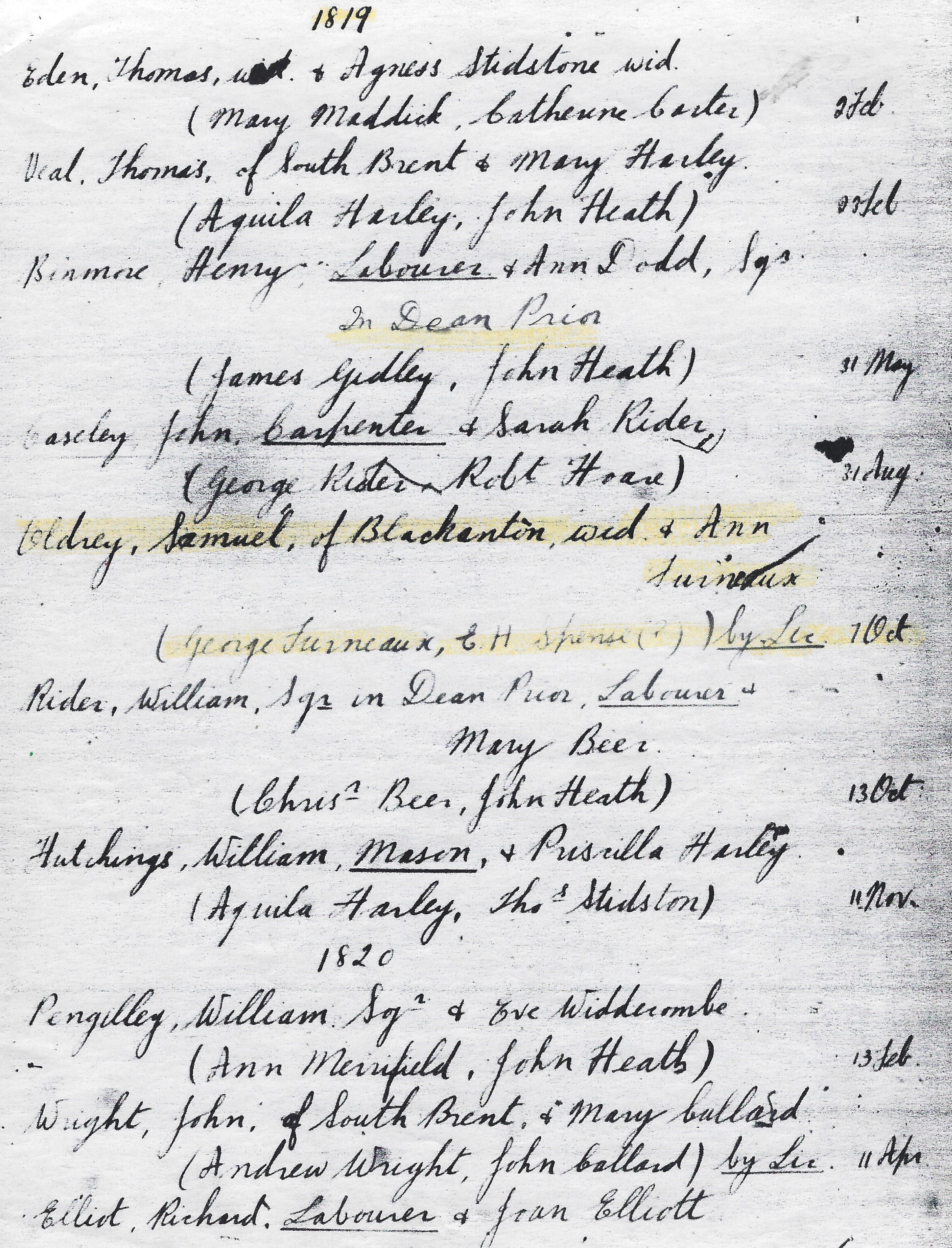 OLDREY-Samuel-1819-Marriage